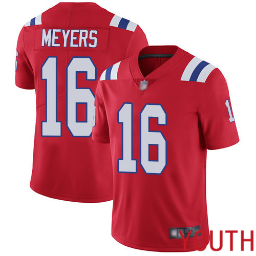 New England Patriots Football #16 Vapor Limited Red Youth Jakobi Meyers Alternate NFL Jersey->women nfl jersey->Women Jersey